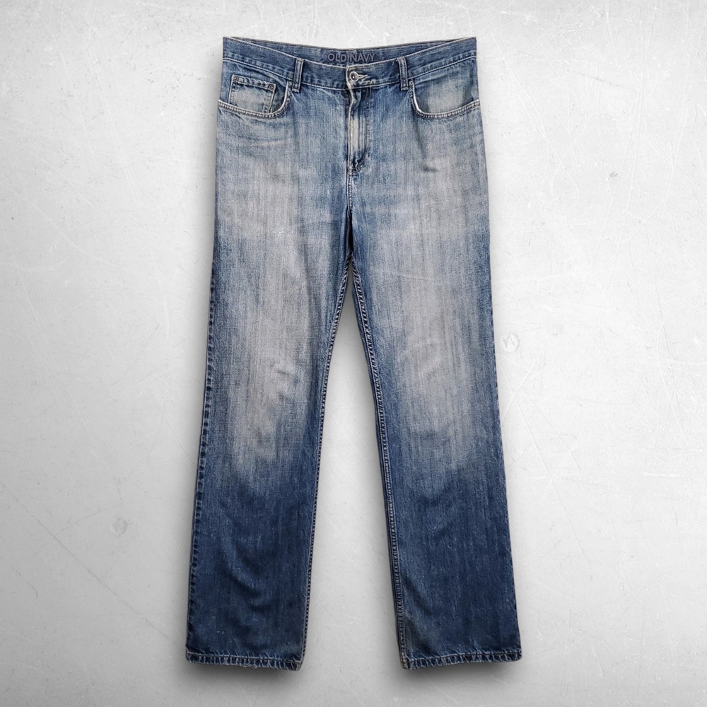 Old Navy Loose Fit Jeans Men 34 Md Blue Wide Leg Y2K Streetwear Skater Grunge